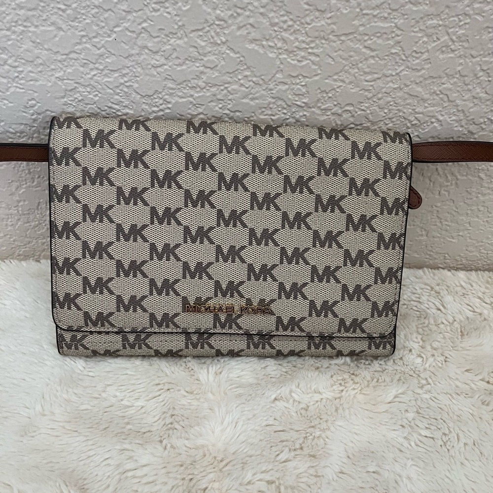 Michael Kors Brown Monogram Crossbody Bag